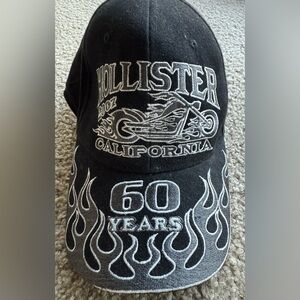 Commemorative 60th Anniversary Hollister California Motorcycle Rally Cap Black